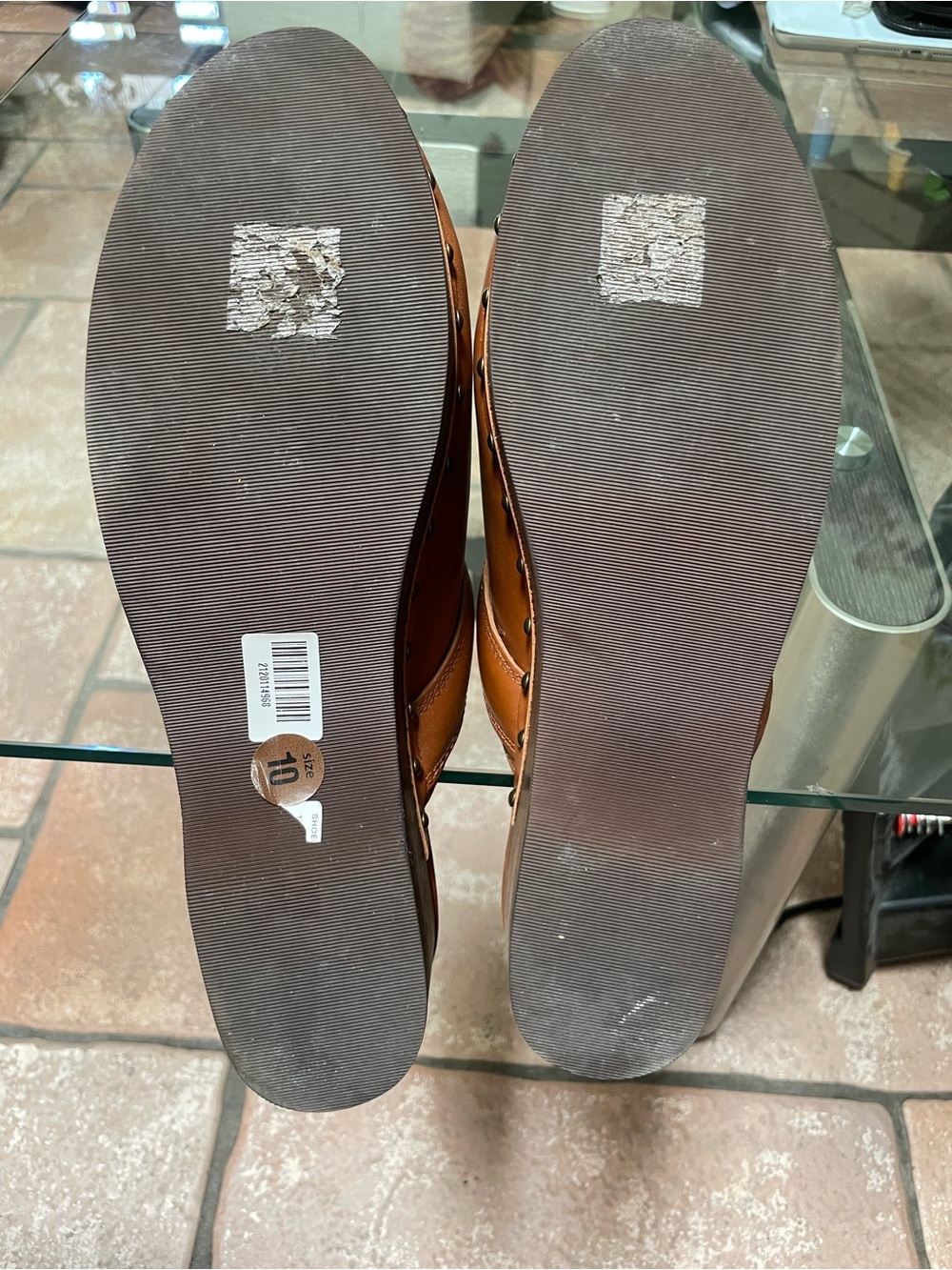 Madewell Cognac Leather Studded Clog Mules - Picture 7 of 7